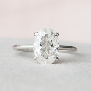 2.0CT Oval Hidden Halo Moissanite Diamond Engagement Ring