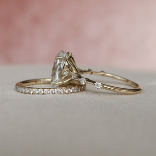 3.55tcw Oval Cut Moissanite Bridal Engagement Ring Set