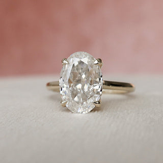 3.0CT Oval Hidden Halo Moissanite Diamond Engagement Ring