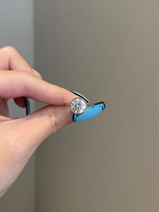 2.50ct Round Cut Bezel Moissanite Diamond Engagement Ring