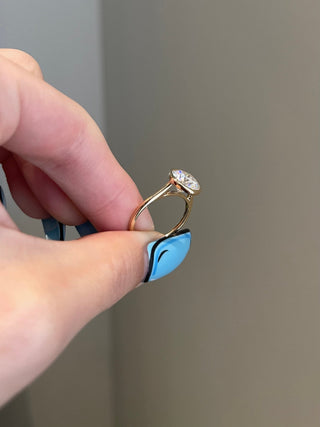2.50ct Round Cut Bezel Moissanite Diamond Engagement Ring