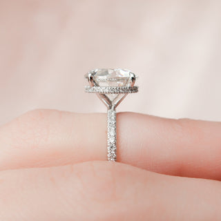 4.50CT Round Hidden Halo Moissanite Diamond Engagement Ring