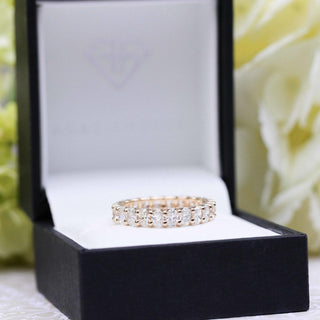 4.0mm Oval Cut Moissanite Full Eternity Wedding Band